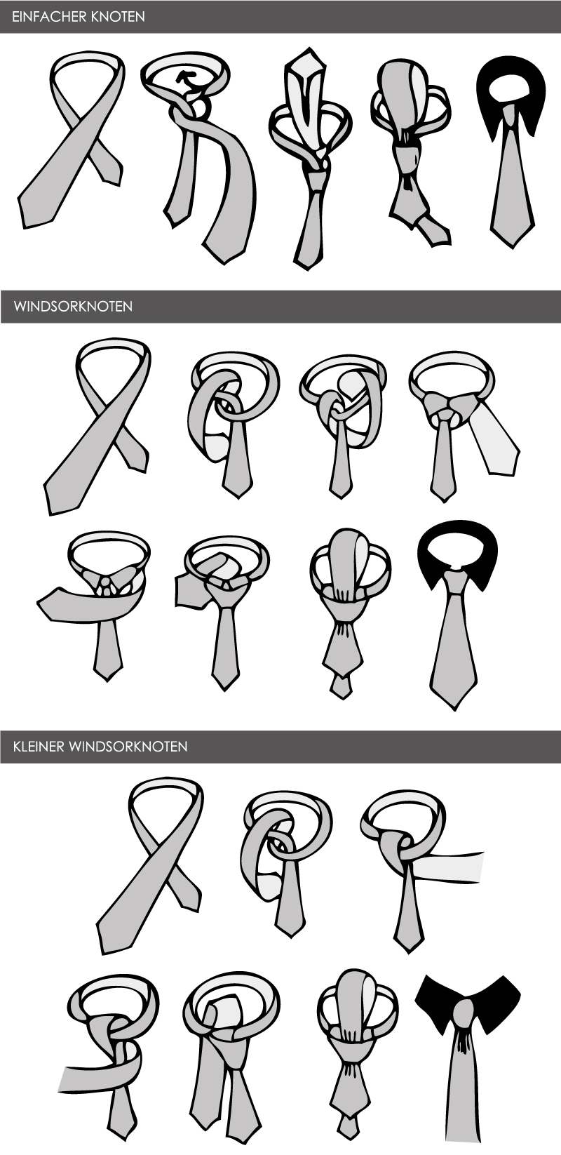 Krawatten Binden Knoten